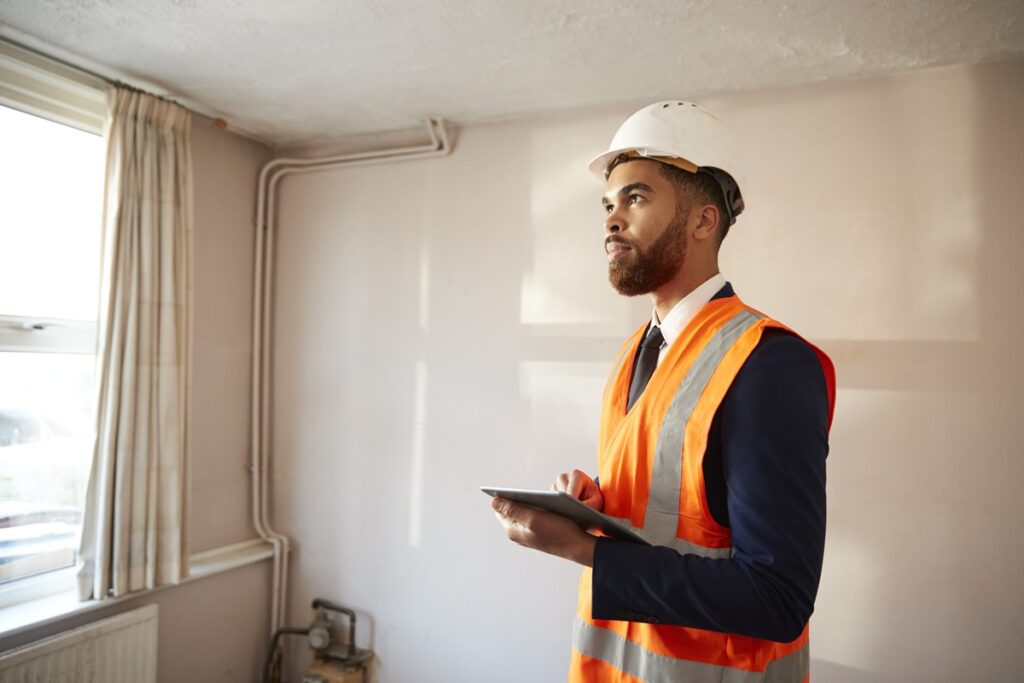 Freshly painted Melbourne home being assessed during a building inspection
